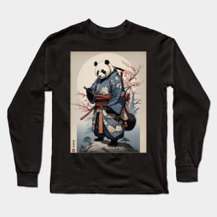 Samurai panda in ancient japan Long Sleeve T-Shirt